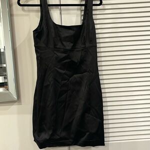 ARITZIA BLACK SATIN MINI DRESS